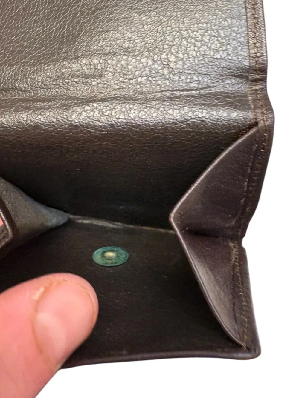 Dior vintage brown leather coin pouch
